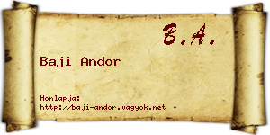 Baji Andor névjegykártya