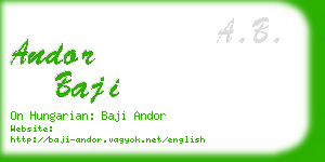 andor baji business card